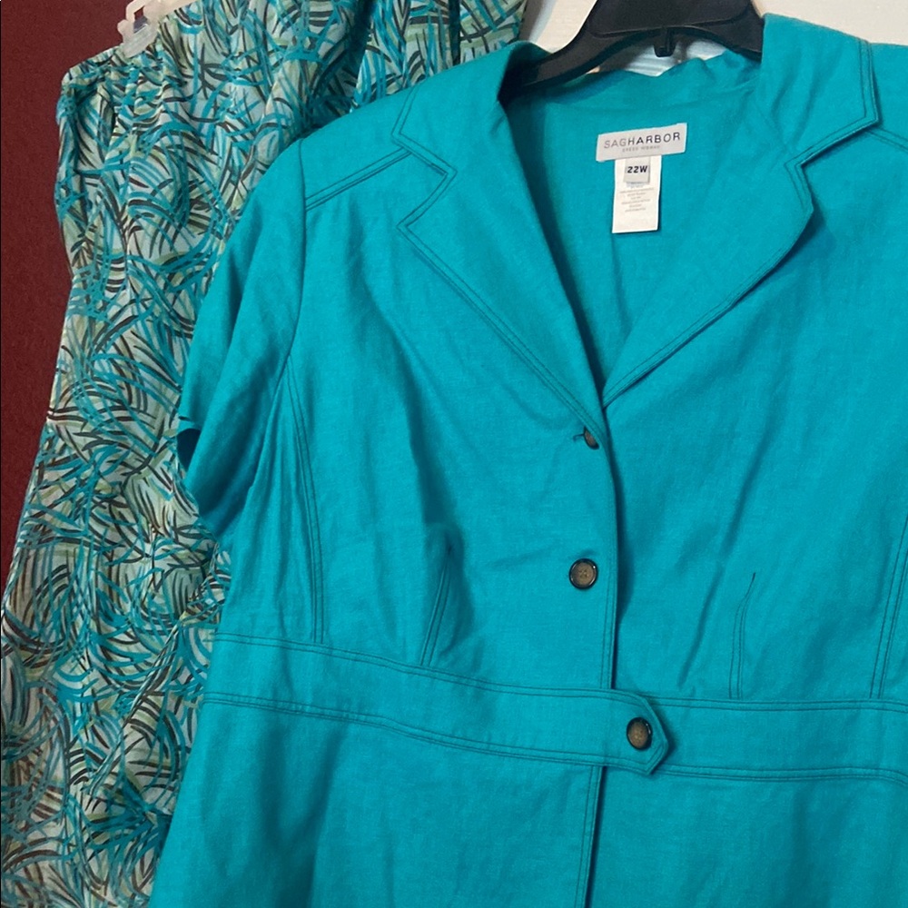 Sag Harbor Women's Teal Jacket and Skirt